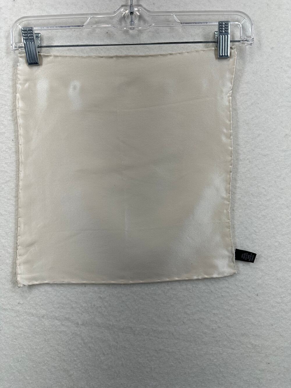 Men's 100% Italian Silk Pocket Square Off-White 12" X 13"